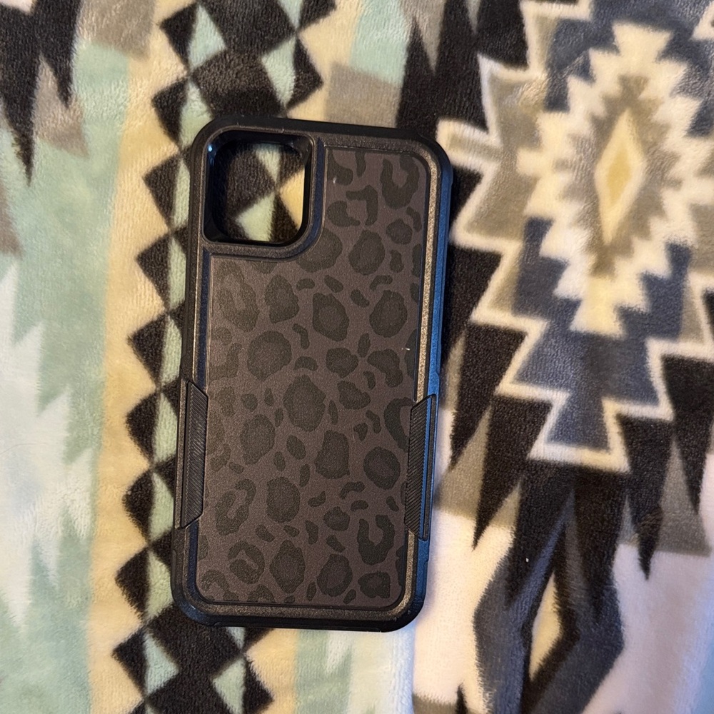 Leopard Print Black Phone Case
